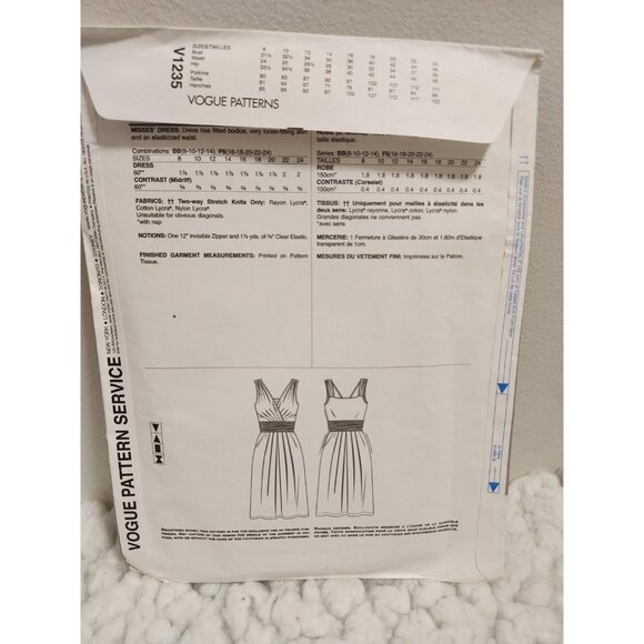 Vogue DKNY V1235 Dress Sewing Pattern Size 8–14 UNCUT - Picture 10 of 10